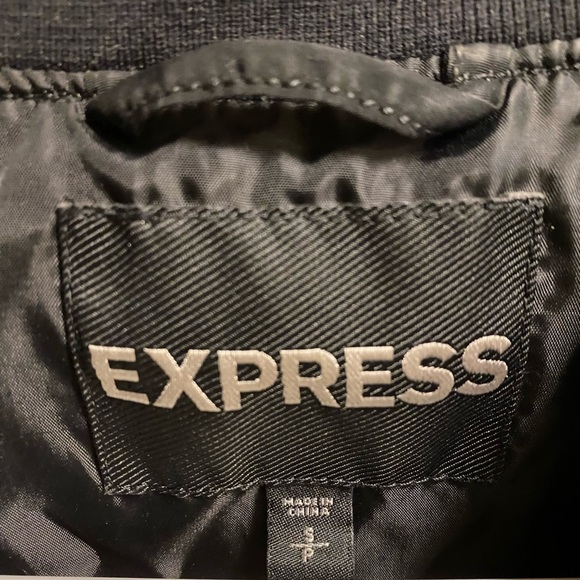 Express black windbreaker material bomber jacket - Picture 3 of 3